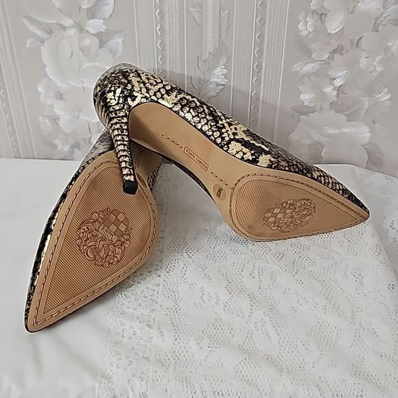 Vince Camuto Snake Skin Pattern Leather Pumps New - Picture 7 of 9